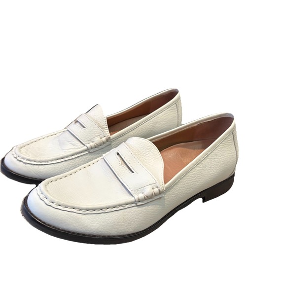 Vionic Shoes - Vionic Women 7 Wise Waverly White Leather Tumbled Penny Loafers Flats Shoes